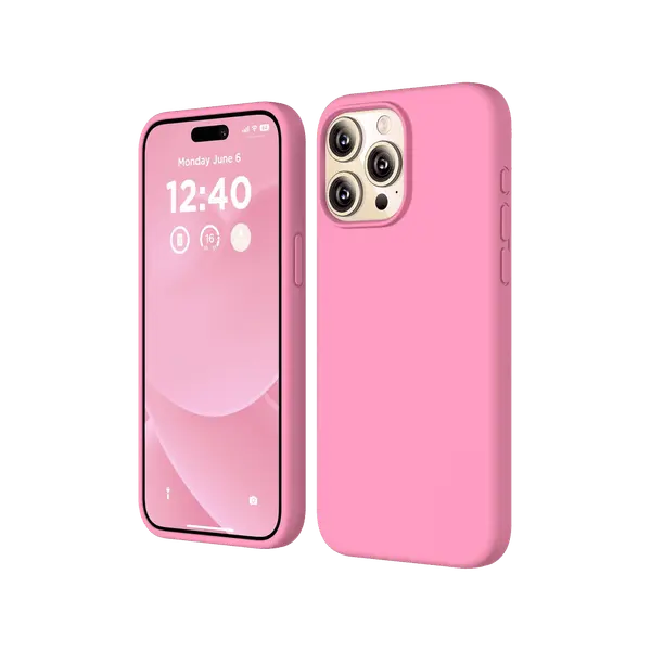 M Silicone Case For iPhone 15 Pro Max Pink