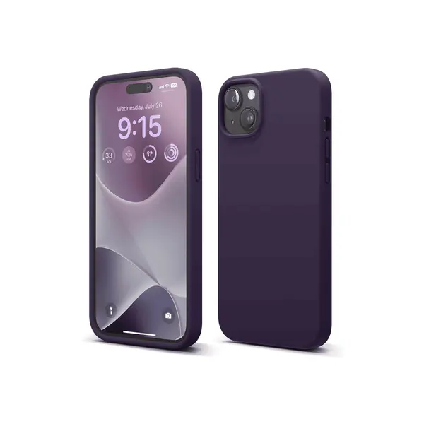 M Silicone Case For iPhone 15 Purple