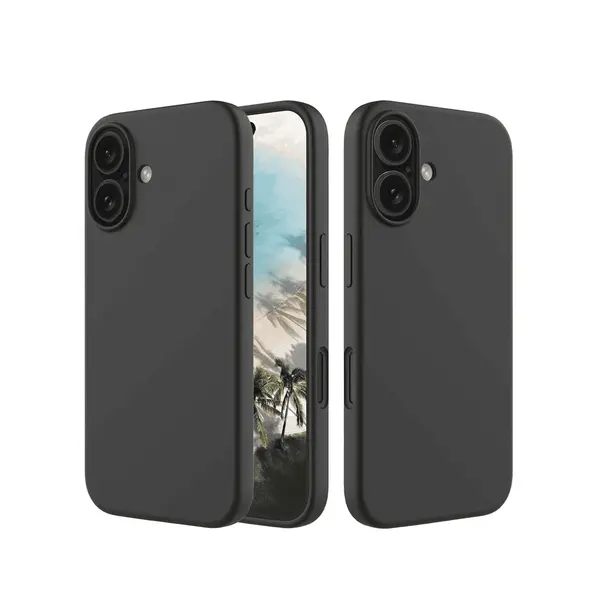 M Silicone Case For iPhone 16 Plus Black
