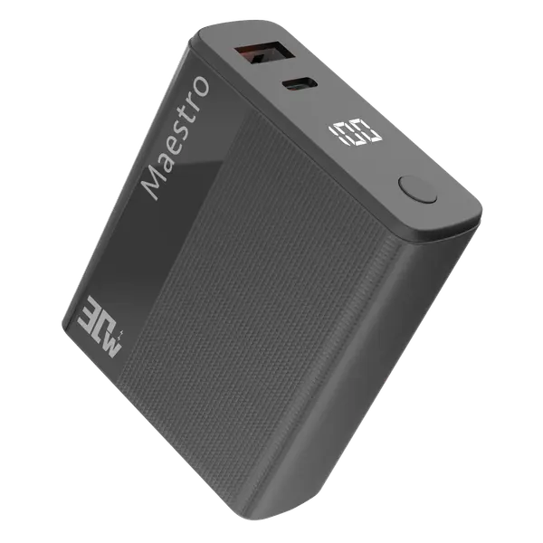 Maestro 30W Fast Charging 10000MAH Mini Powerbank Black