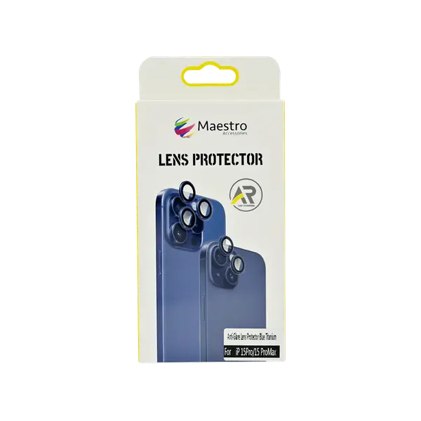 Maestro Anti Glare Lens Protector iPhone 15 Pro 15 Pro Max Blue Titanium