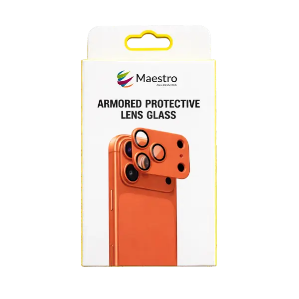 Maestro Armor Camera Glass Protector iPhone 17 Pro Max Orange