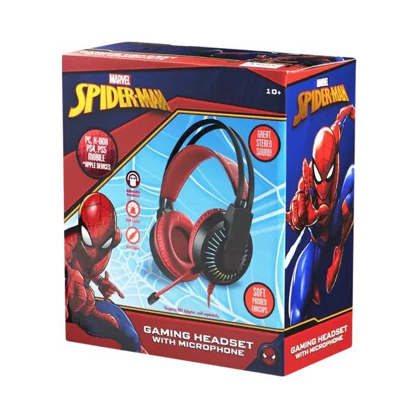 Marvel Mv 2000 Spiderman Gaming Headphone With Boom Mic Red