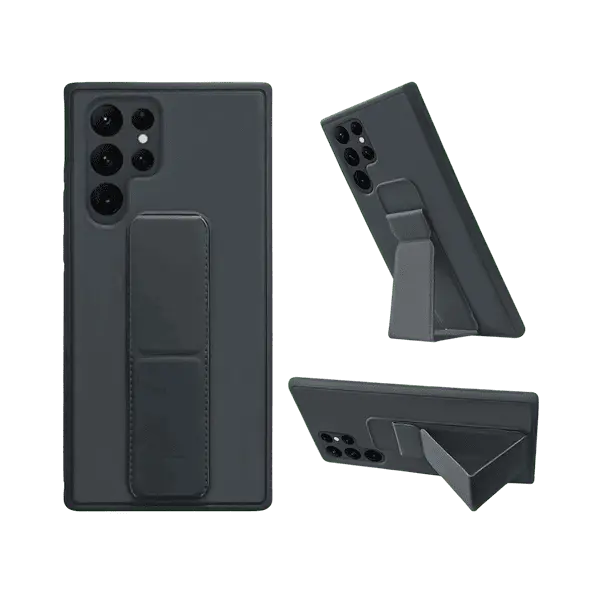 My Choice Leather Back Cover Grip Galaxy S22 Ultra Black