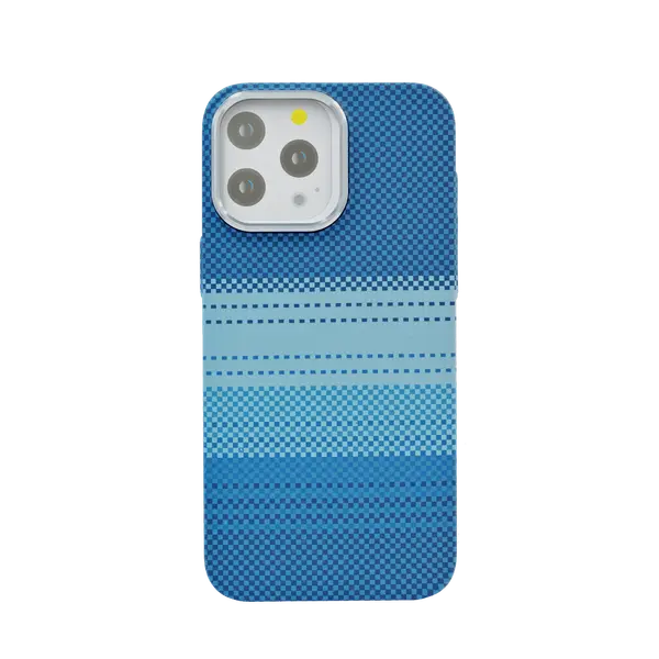 Piblue Twill Kevlar Case For iPhone 15 Pro Max Blue