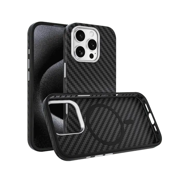 Piblue Twill Kevlar Magnetic Case For iPhone 16 Pro Black