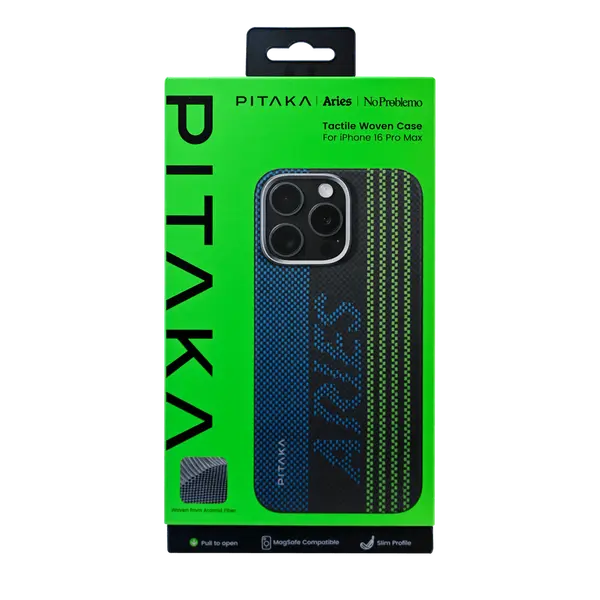 Pitaka Aries Tactile Woven Case For iPhone 16 Pro Max Credit Card