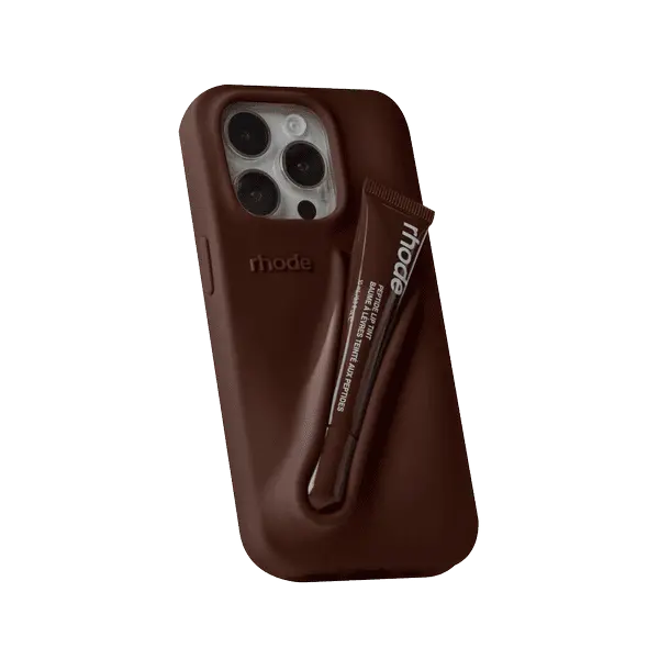 Rhode Espresso Silicone Case With Lipstick For iPhone 16 Plus