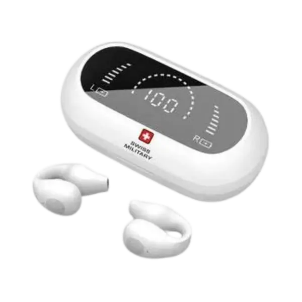 Swiss Military Delta Air Conduction Wireless Stereo Earbuds White Tcm