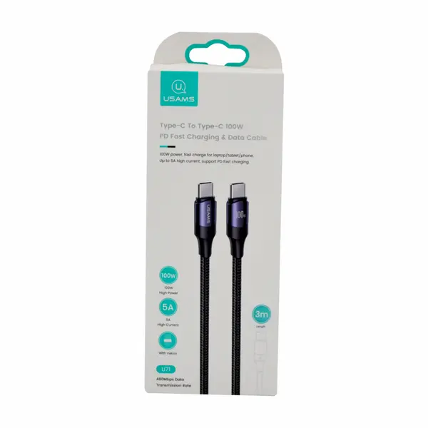 Usams Type C To Type C 100W PD Fast Charging Cable 3 Metre
