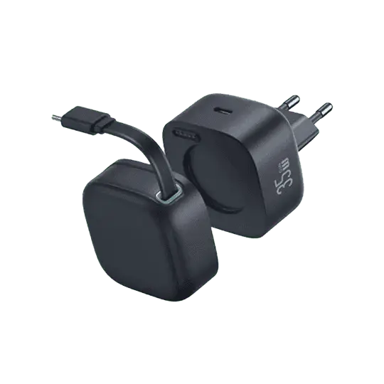 Usams Xmf CC211 Gan 35W Home Charger With Magnetic Lightning Cable Black