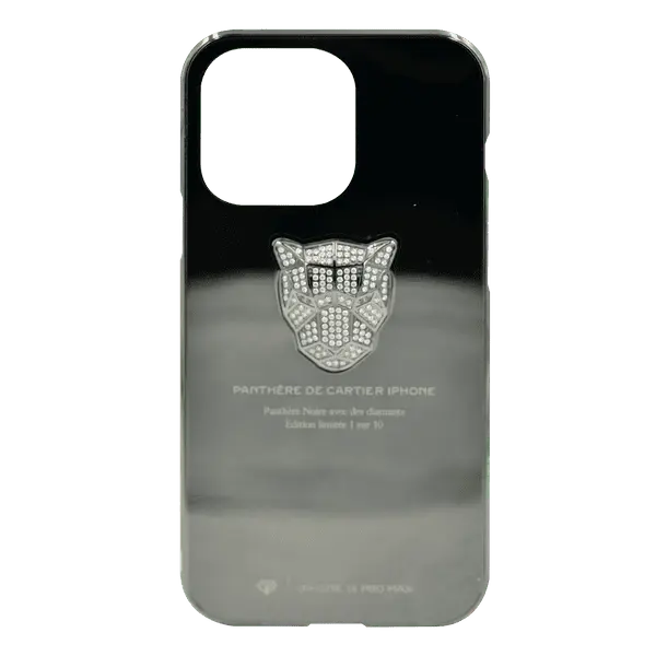Vip Touch iPhone 14 Pro Max Black Rhodium 3D Panther Head Edition