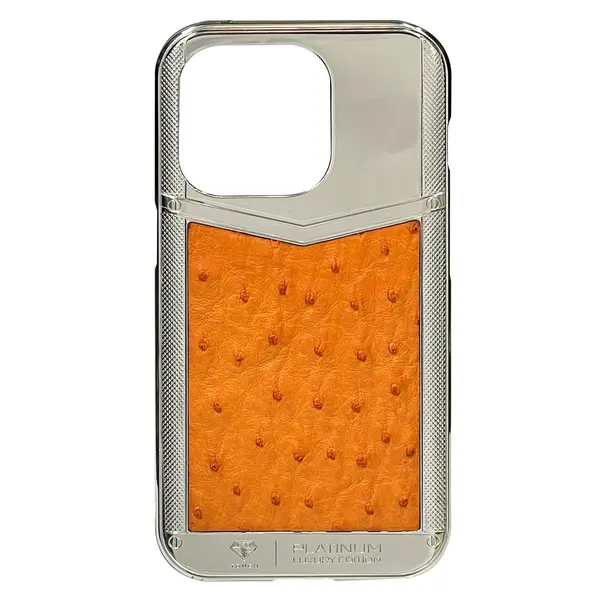 Vip Touch iPhone 14 Pro Orange Ostrich Body Leather Edition