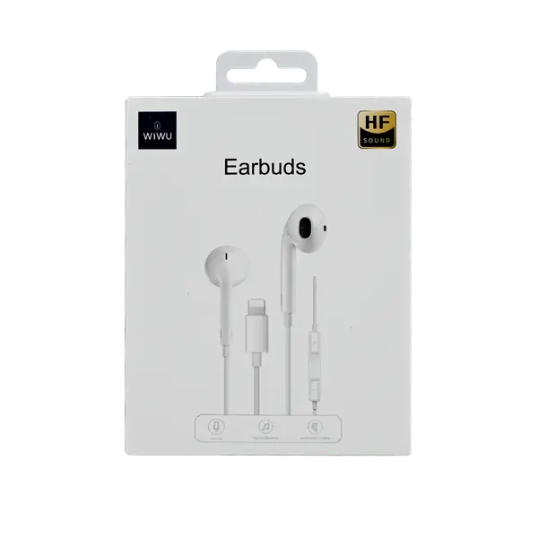 Wiwu EB302HF Earbuds Hf Sound Plug And Play Lightning Connecter White