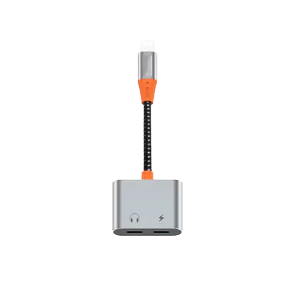Wiwu LT09 Lightning To Dual Lightning Audio Adapter Gray